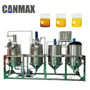 sunflower/coconut oil refined mini crude oil palm refinery plant cost small scale cooking oil refining machine/oil refinery