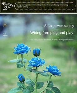 Lámpara Led de flores para jardín al aire libre, resistente al agua, luces solares de flores rosas, impermeable para exteriores, para el hogar, jardín, patio, decoración de caminos - Product Image 5