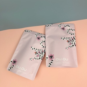 Sacchetto Stand-up <span class=keywords><strong>Rosa</strong></span> Opaco con Cerniera in PE per Alimenti, Confezione in Plastica per Tè in Polvere da 1kg, Dimensioni 200x300mm - Product Image 3