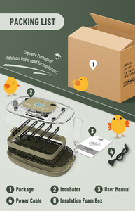 WONEGG 24-48 tourneur automatique petit incubateur d'oeufs de volaille en plein air <span class=keywords><strong>couveuse</strong></span> <span class=keywords><strong>couveuse</strong></span> d'oeufs de caille - Product Image 6