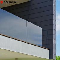 Balustrade en verre en U pour balcon extérieur, verre trempé, clôture sans cadre en aluminium