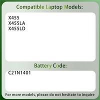 Batterie d'ordinateur portable C21N1401 la plus vendue pour Asus Notebook X455 X455LA X455LD X455LF X455LN X455LJ A455 F454L F455L K455L R455L W419L