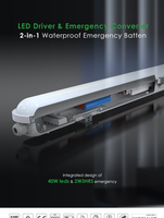 Luminaire LED Tri-proof Anti-Corrosion d'Urgence IP65 Étanche, Type Batten, 4FT, Raccordable, Linéaire, pour Usines Chimiques