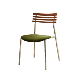 Silla de Comedor con Estructura Metálica y Asiento Tapizado, Estilo Escandinavo Vintage, para Hogar, Sala de Estar o Restaurante - Product Image 5