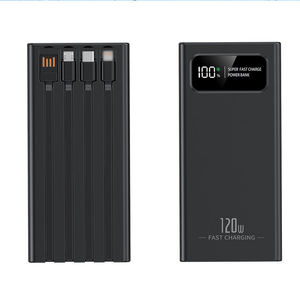 Portable Power Station 20000mAh With 4 Built-In Cables 60W Fast <b>Charging</b> LED Display Type-<b>C</b> Input Output Universal Socket - Product Image 3