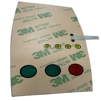 Clavier à membrane à dôme métallique en matériaux PET, PC, PVC, caoutchouc, silicone, non-tactile, avec adhésif 3M467 et LED, Fournisseur d'or