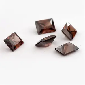 Cubic zirconia Coffee rectangular cut loose gemstones Wholesale Price of Wuzhou Factory CZ gems