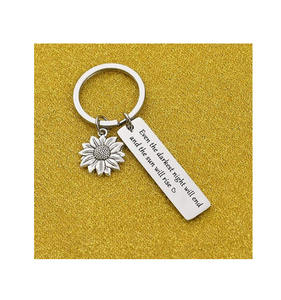 Anche la notte più scura finisce e il sole Rise girasole portachiavi portachiavi motivazionale portachiavi regalo per i <span class=keywords><strong>migliori</strong></span> amici - Product Image 3
