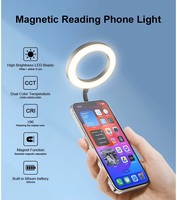 Lampe LED annulaire magnétique pliable rechargeable M15 pour selfie, maquillage, photographie, YouTube, lecture, téléphone portable, 64 SMD