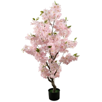 Arbre de fleurs de cerisier artificiel en soie de haute qualité, rose, bonsaï noir pour décoration intérieure et extérieure, Noël, rentrée scolaire