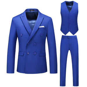 Jas Formal pria, 3 potong reguler Fit syal Lapel Solid <span class=keywords><strong>Prom</strong></span> tuksedo pernikahan pengiring pria (Blazer + rompi + celana) - Product Image 2