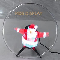 Nouvelle décoration de Noël 2024, ventilateur holographique 3D, écran LED intelligent WiFi HD pour bureau, utilisation en intérieur, 25 cm
