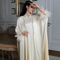 Vêtements islamiques du Moyen-Orient, robe de soirée pour femmes musulmanes, robe élégante arabe de Dubaï, abaya ouverte avec strass, robe intérieure, ensemble deux pièces