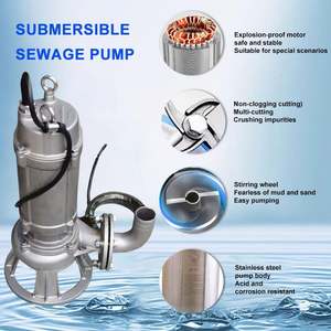 WQ Non Clogging Vertical Electric Drainage Sump <b>Pumps</b> Stainless Steel <b>Submersible</b> Sewage <b>Pump</b> for Dirty Water Sewage - Product Image 3