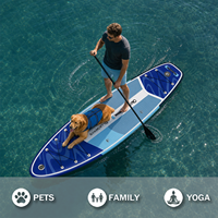 Vente flash : SUP gonflable Drop Stitch 11' x 33" avec pompe, planche à pagaie bleu marine, kit complet, polyvalent, yoga