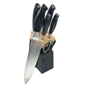 New Arrival 7-piece Cooking Chef Slicing <b>Knife</b> <b>Set</b> Scissor <b>Sharp</b> <b>Knives</b> Stainless Steel Kitchen <b>Knife</b> <b>Set</b> with Block - Product Image 2