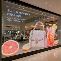 Écran LED transparent personnalisé en verre pour mur de verre de centre commercial