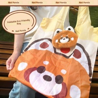 Sac de courses pliable en peluche personnalisé, réutilisable, écologique, sac de courses, sac de voyage portable, pochette de rangement