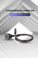Connecteur femelle USB 3.0 M22 avec câble d'extension, contacts en cuivre, boîtier en nylon
