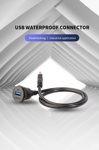 Connecteur femelle USB 3.0 <span class=keywords><strong>M22</strong></span> avec câble d'extension, contacts en cuivre, boîtier en nylon - Product Image 4