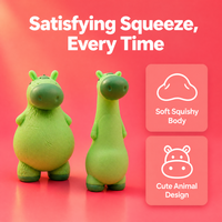 Jouet anti-stress Hippopotame Squishy en mousse TPR souple à rebond lent, corps moelleux, pour le calme au bureau et la décoration de la maison