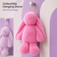 [Bunny] Nouveau porte-clés en peluche Shy Bunny avec oreilles florales, confortable, écologique et durable, en stock