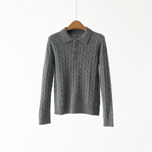 Fabricantes de ropa, suéter de cuello POLO, suéter de estilo académico bordado para mujer, Jersey vintage reductor de edad, tendencia superior - Product Image 2