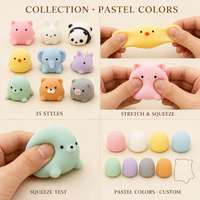 Adorable jouet mochi en forme d'animal mignon, en caoutchouc souple, anti-stress, à presser, pour les jeunes et les adultes, mini format de poche, kawaii