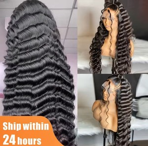 Pelucas de cabello humano frontal de encaje completo de encaje suizo de <span class=keywords><strong>Vietnam</strong></span> para mujer, ondas de cuerpo naranja largas, rizos Jerry y ondas profundas, encaje transparente - Product Image 2