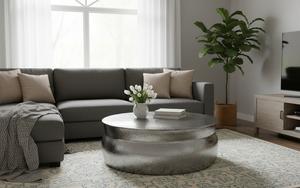 Mesa de Centro Moderna y Minimalista de Acero Inoxidable con Estructura Metálica Resistente, Mueble Elegante para Sala de Estar - Product Image 3