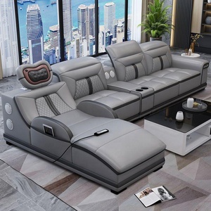 ชุดโซฟาปรับเอนหนังแท้ GEDO Luxury Smart Multifunction พร้อมฟองน้ำเสริม รุ่น S066 ดีไซน์หรูหรา ทันสมัย และสง่างาม สำหรับห้องนั่งเล่น - Product Image 1