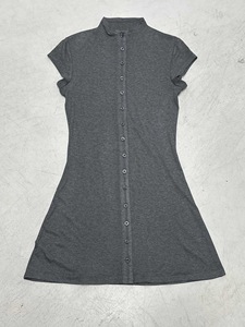 Tinta unita <span class=keywords><strong>in</strong></span> <span class=keywords><strong>maglia</strong></span> a mezza tinta unita a maniche corte monopetto Slim Fit elegante Mini <span class=keywords><strong>abito</strong></span> <span class=keywords><strong>grigio</strong></span> Cardigan a-line <span class=keywords><strong>abito</strong></span> Vintage - Product Image 6