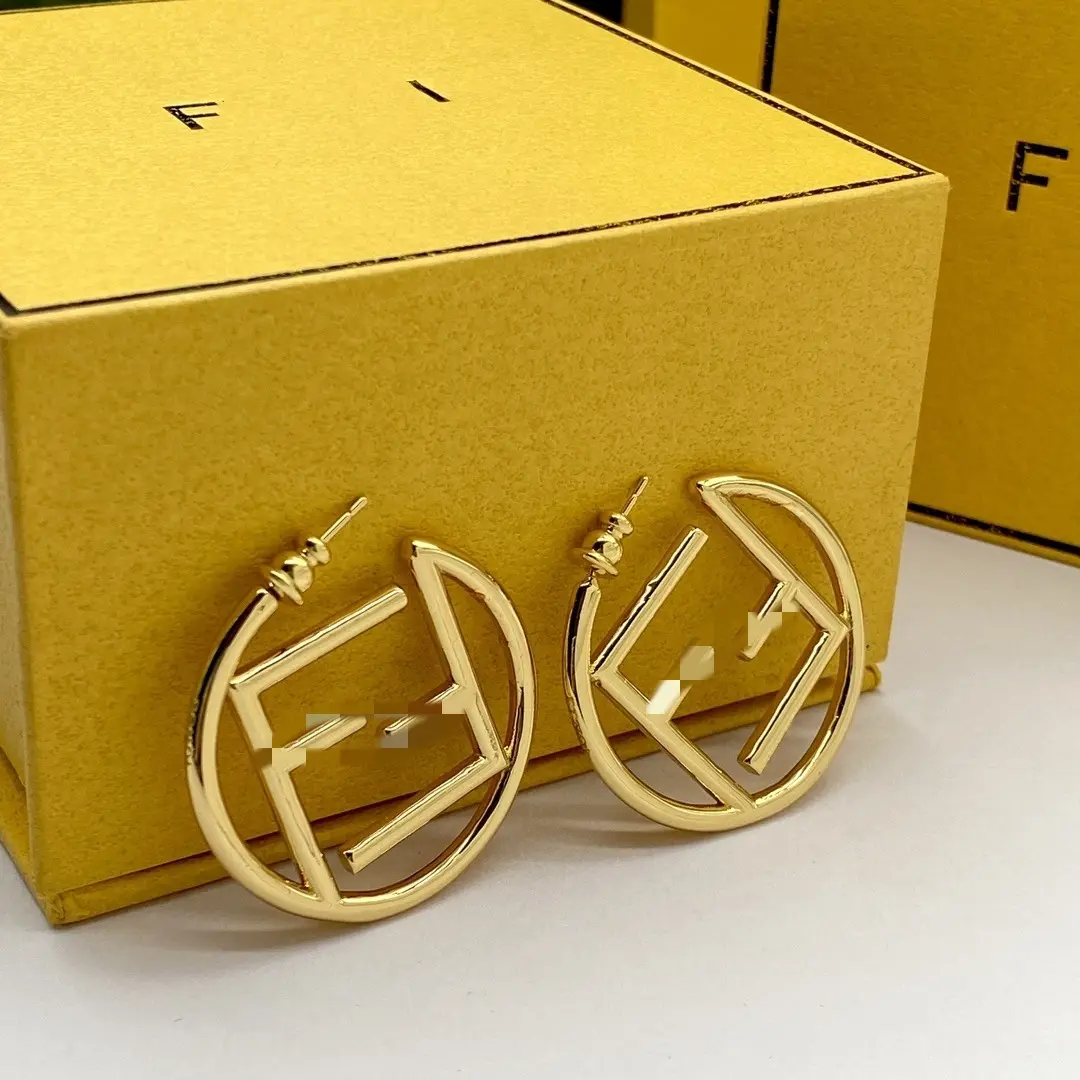 Fashion Fine Gold Plated Statement Pearl Stud Earrings Luxury brand Designer Jewelry Earrings for womenLetter earrings