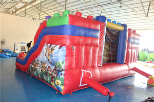 Maison gonflable commerciale à thème coloré, château gonflable, toboggan aquatique, maison gonflable avec piscine - Product Image 3