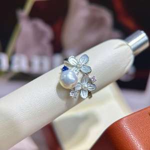 Винтажное женское кольцо из сплава с покрытием из 18-каратного золота, с натуральным белым пресноводным жемчугом, в элегантном бохо-стиле, для годовщины, помолвки, банкетов - Product Image 1