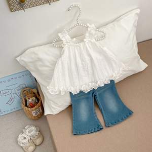 Nuova Collezione Estiva 2026: Top Senza Maniche per Bambine, Stile Bambola, <span class=keywords><strong>con</strong></span> Fiocco e Bretelle Sottili, Traspirante, Stile Principessa - Product Image 2