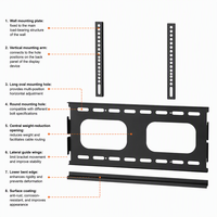 Braket Dinding TV Logam Hitam Vesa 400x400 untuk TV Layar Datar