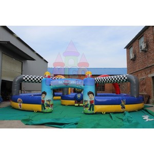 Piste de course gonflable <span class=keywords><strong>Patrouille</strong></span> de dessins animés, clôture gonflable, arène de course pour enfants, aire de jeux gonflable, <span class=keywords><strong>jeu</strong></span> <span class=keywords><strong>d</strong></span>'extérieur à louer - Product Image 3