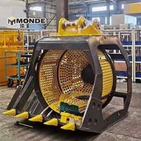 Godet de criblage hydraulique pour excavatrice et chargeuse, idéal pour le dragage de rivières et la séparation du sable et du gravier