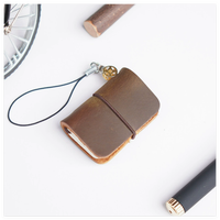Carnet de poche ultra-mini en cuir cousu avec accessoires créatifs faits main en cuir de vachette et fonction mémo pour usage promotionnel