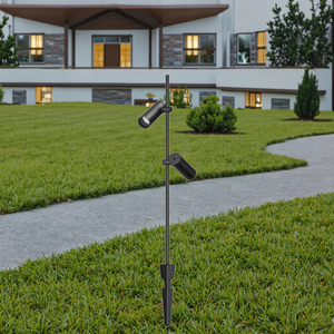Lampes murales extérieures en aluminium LED cylindriques à intensité variable, étanches, éclairage paysager de jardin, éclairage de cour, projecteur LED à <span class=keywords><strong>double</strong></span> tête réglable - Product Image 1