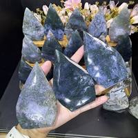 Ornement en Agate Mousse Naturelle en Gros, Artisanat en Cristal, Pierre Précieuse de Haute Qualité pour la Décoration Intérieure