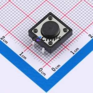ZX-QC1212-5.0CJ Tactile Switch Through hole Component THT,12x12mm Switch Single Pole Single Throw Round Button 2.6N Through Hole - Product Image 1