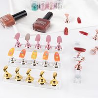 Support d'affichage professionnel en plastique pour Nail Art support de couleur unie rose métallique avec étagère de présentation Base de pratique pour les ongles