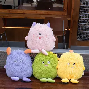 Kawaii Big Eye Monster Plush Doll Cartoon Coral Fleece Creative Little Monster Plush Throw Pillow 40cm Big Plush Toys