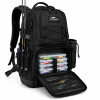Sac de pêche BONITA personnalisé avec logo, en nylon imperméable, fermeture éclair, 8 à 11 compartiments, grande capacité, équipement de plein air, OEM