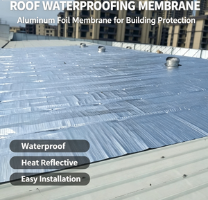 Membrane d'étanchéité en <span class=keywords><strong>bitume</strong></span> et feuille d'aluminium pour réparation de toitures en béton – Rouleau de membrane imperméable en <span class=keywords><strong>bitume</strong></span> et feuille d'aluminium - Product Image 1