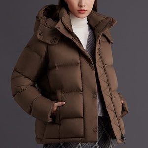 Nouvelle veste matelassée Boying pour <span class=keywords><strong>femme</strong></span> en duvet de canard blanc, épaisse, chaude, à capuche, coupe ample, coupe-vent, écologique pour l'<span class=keywords><strong>hiver</strong></span> - Product Image 2