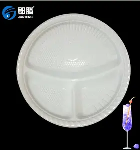 Gıda için PP beyaz plastik tek kullanımlık yuvarlak tabaklar