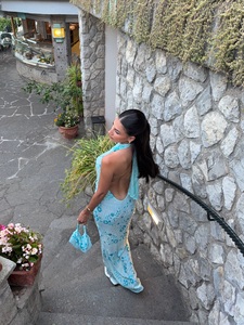 LM D18 thời trang backless sâu v-cổ mỏng phù hợp với <span class=keywords><strong>sequin</strong></span> thêu kỳ nghỉ giản dị bãi biển thanh lịch sexy phong cách mùa hè của phụ nữ Ăn mặc - Product Image 6